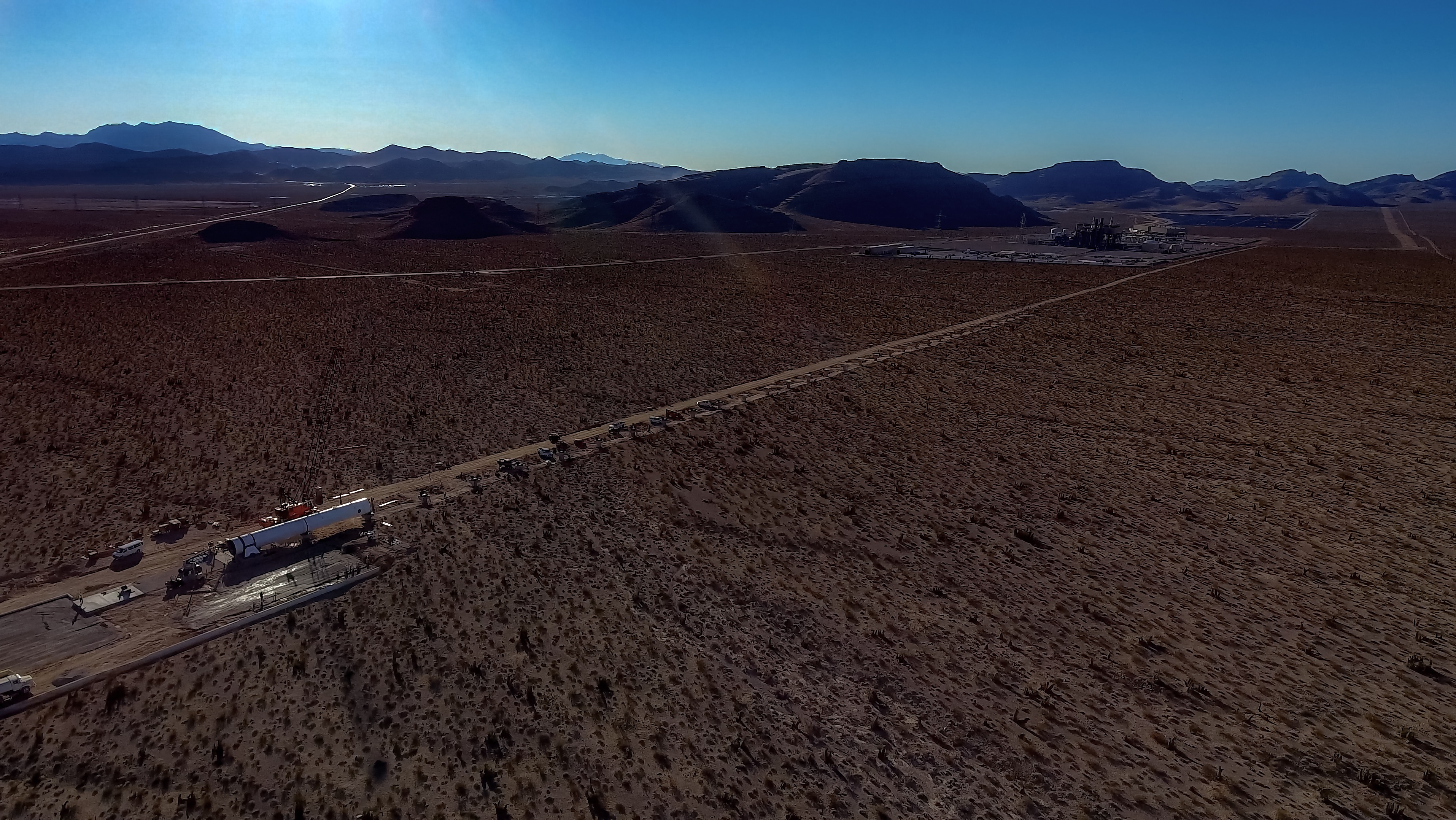 Nov. 2016: Installation of the ‘fixity,’ or first tube of the DevLoop test track in North Las Vegas, Nevada. 